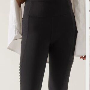 Athleta Delancey Moto Legging in Black, size Large Petite